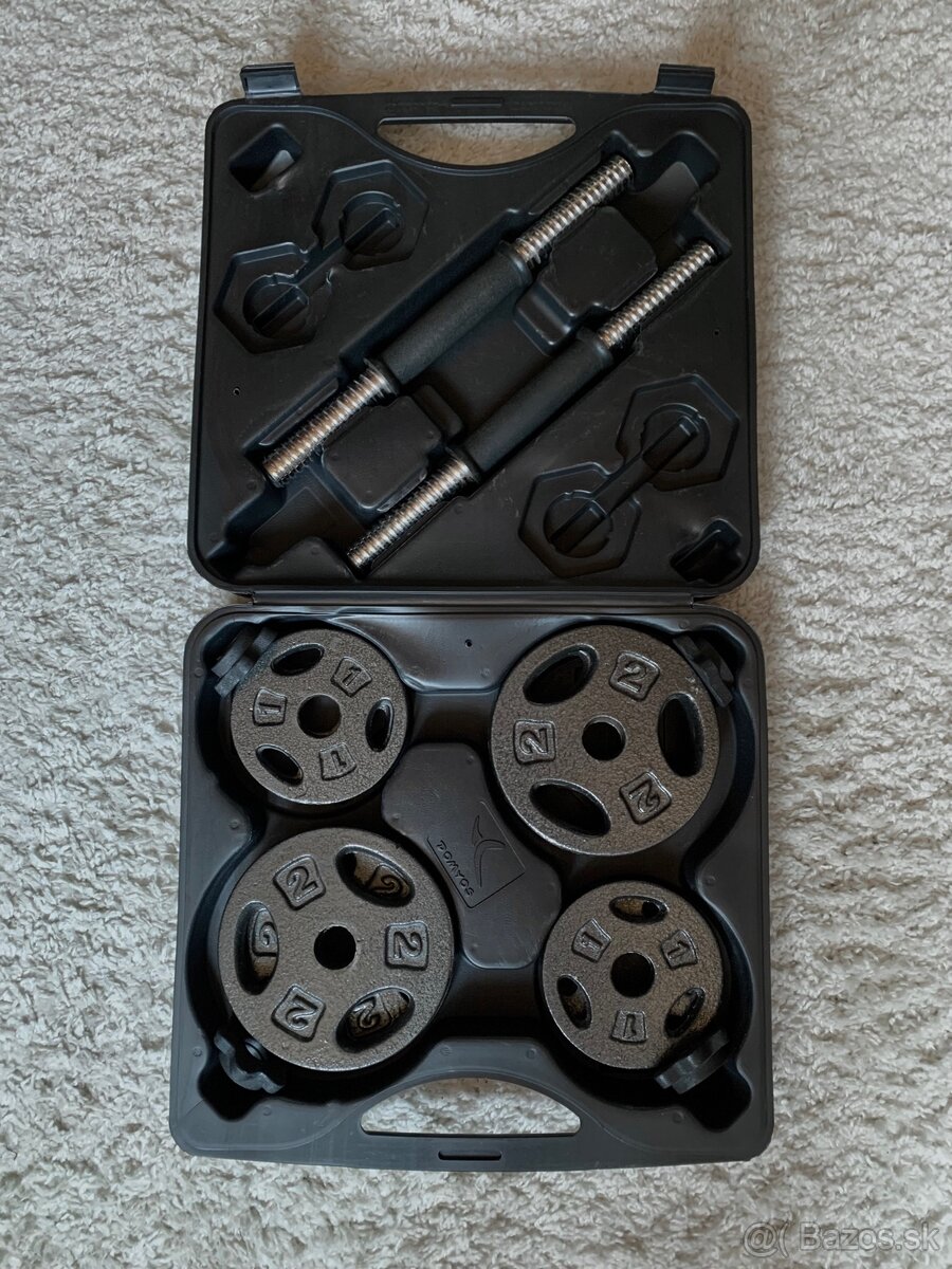Činky jednoručky - Set Kufrík