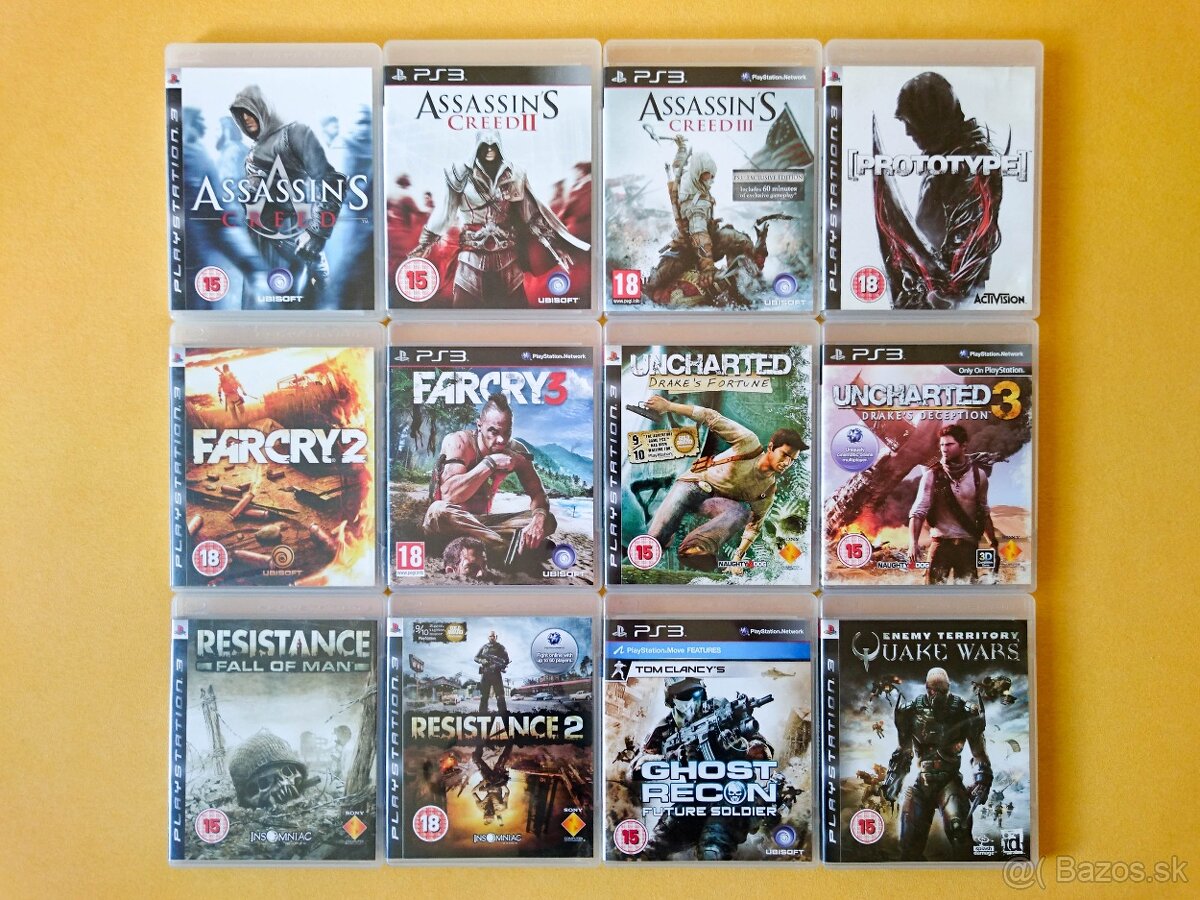 PS3 Hry - ASSASSIN'S CREED, FARCRY, RESISTANCE, UNCHARTED