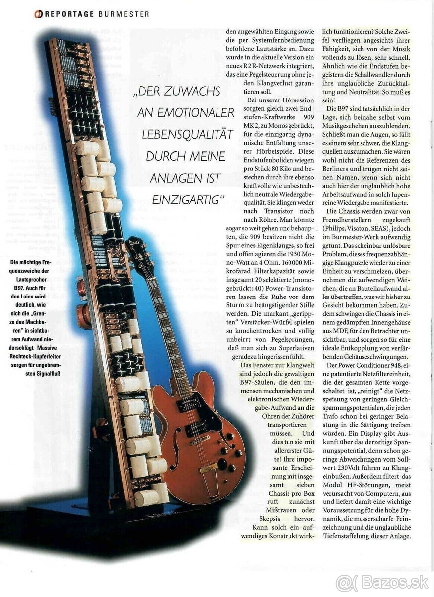 Reproduktor Burmester Reference Line B97 + subwoofer S8 s or