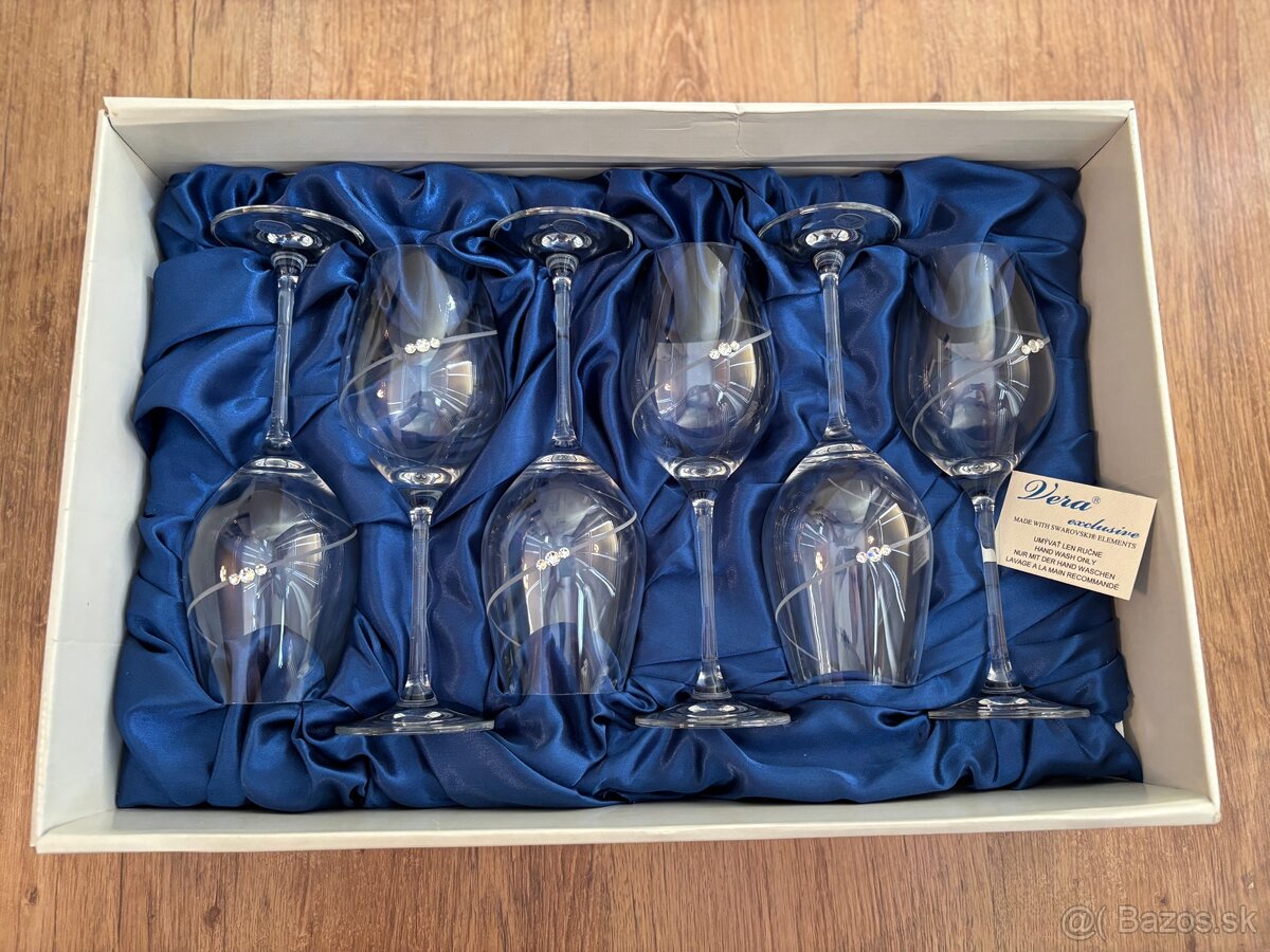 Swarovski poháre na víno 6ks Vera exclusive