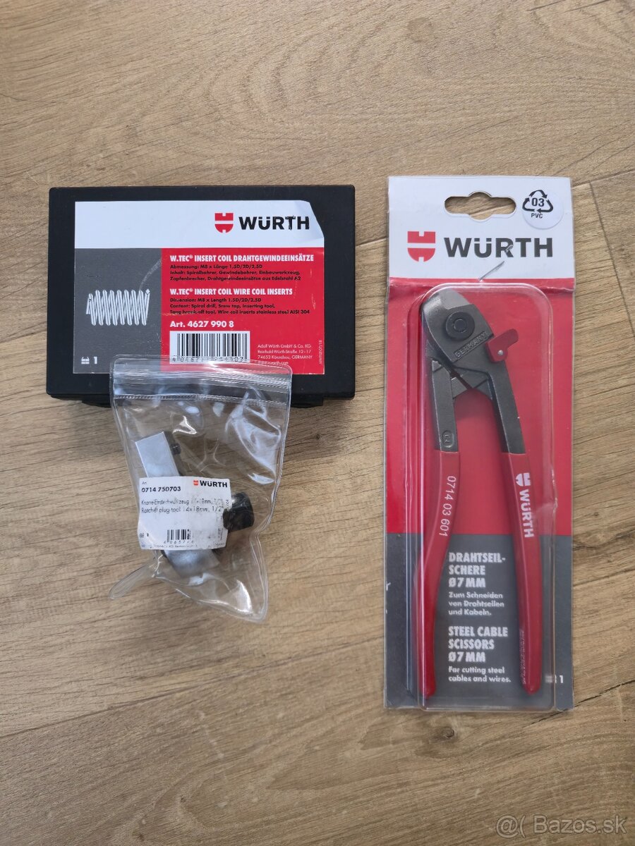 Wurth sadá na opravu závitov a kusačky