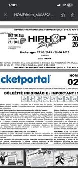 Hip Hop žije BACKSTAGE vstupenka