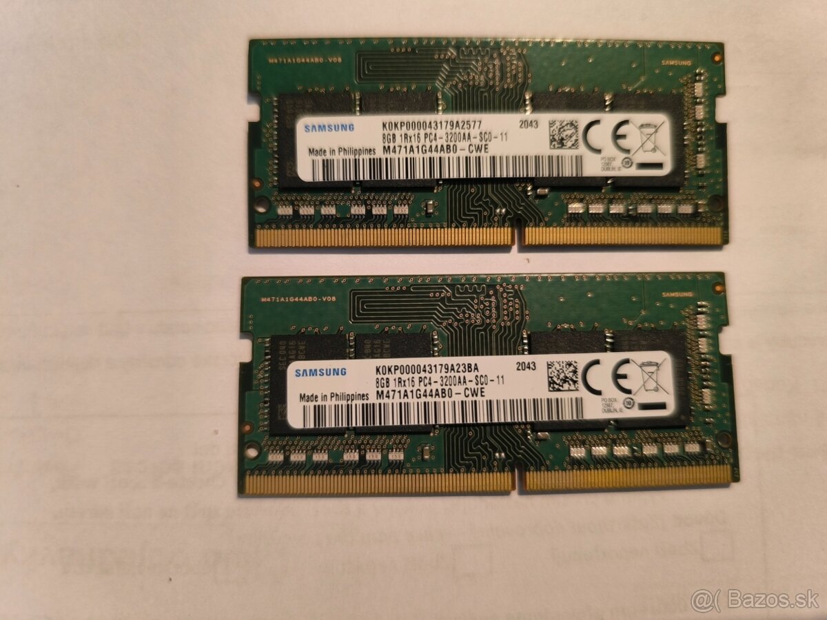 pamäť RAM pre notebook 16GB (2x8gb) ddr4 PC4-3200