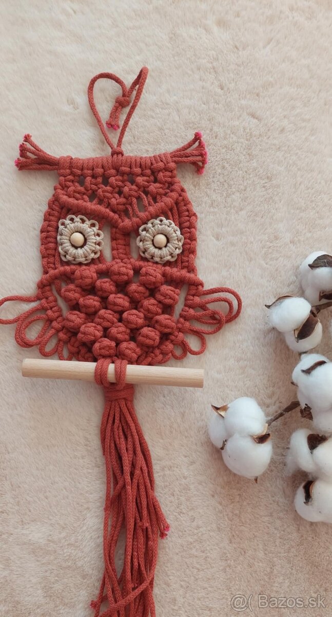 macrame sova tehlová