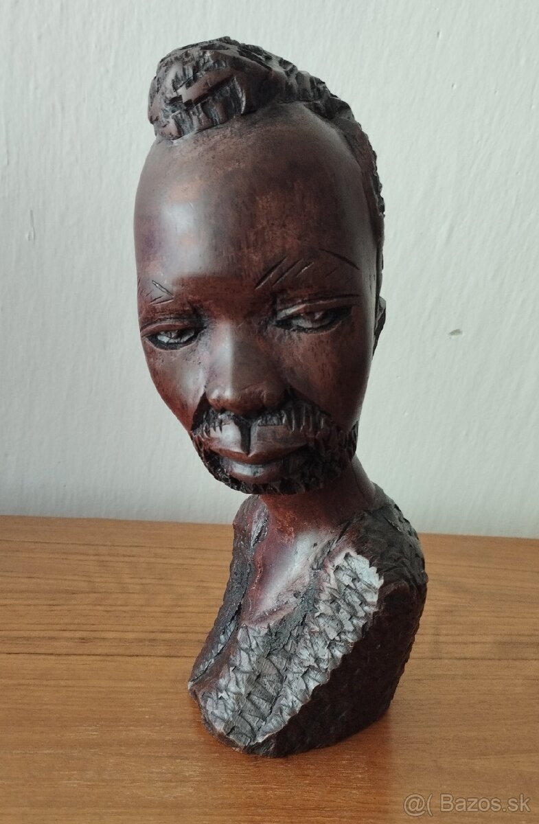 Drevená busta - Afrika