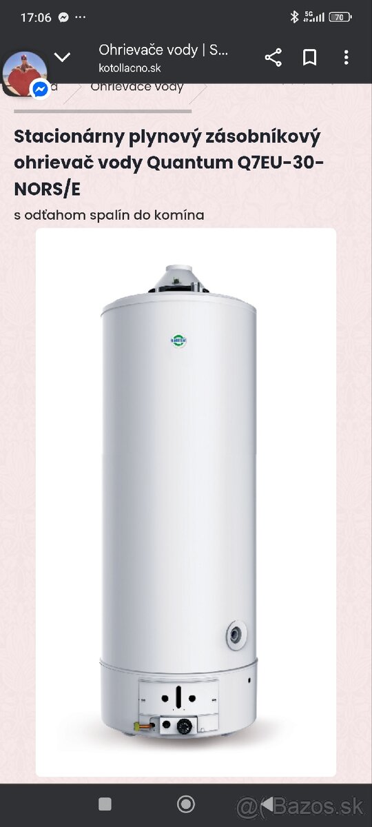 Plynový ohrievač vody