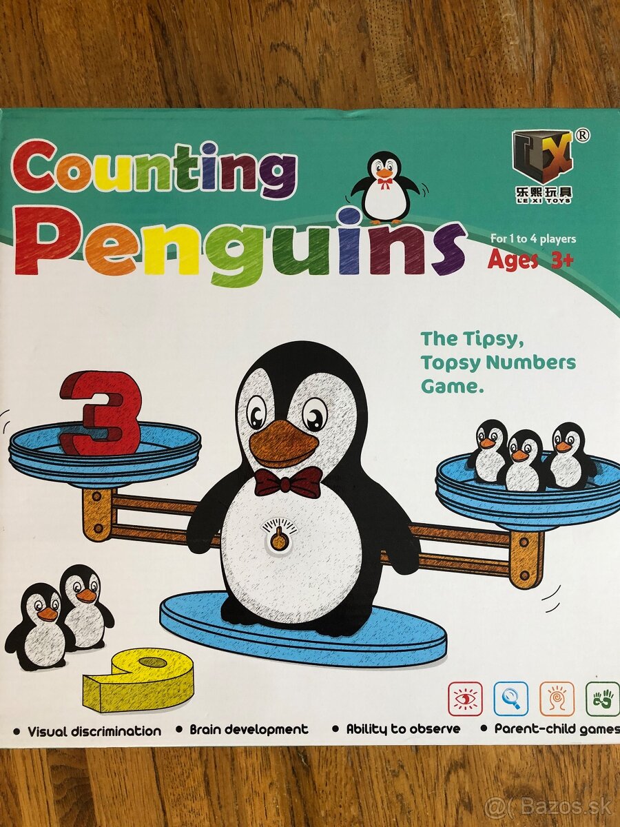 Vzdelávacia hra, váha s číslami - veľký tučniak