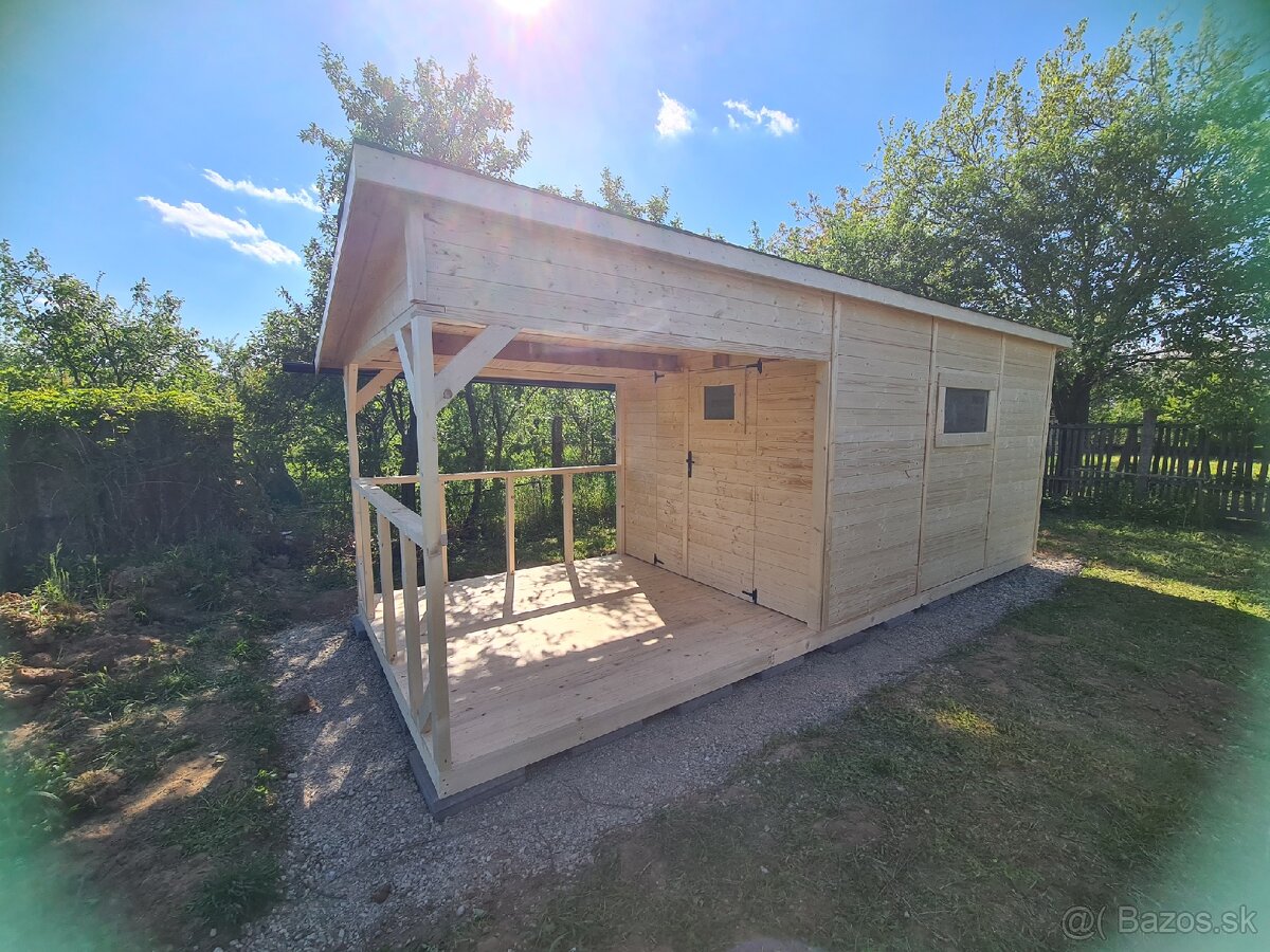 Záhradný drevený domček 2.5x6.25 ZDARMA DOPRAVA