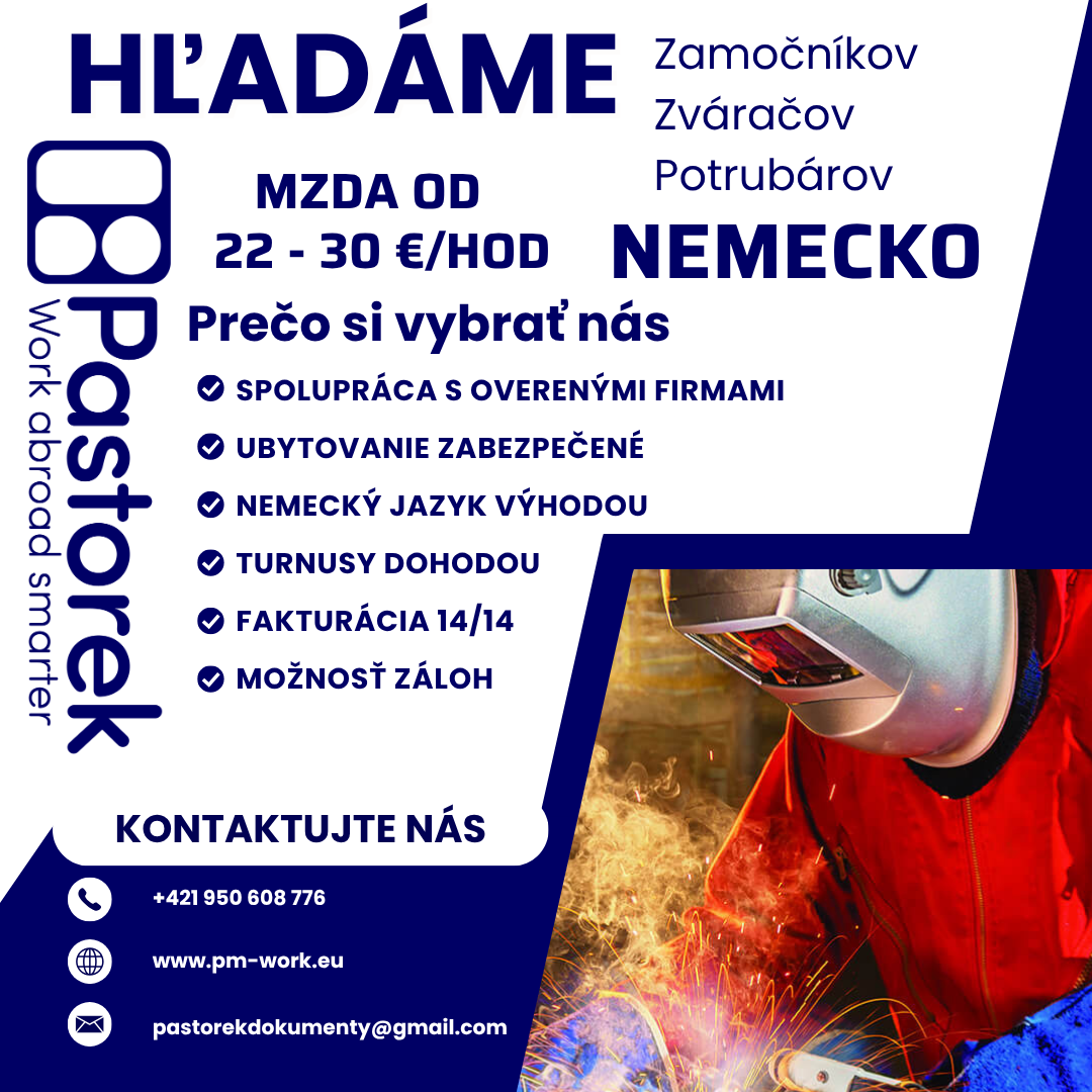 ZÁMOČNÍK / ZVÁRAČ / POTRUBÁR / MECHANIK / MONTÉR – NEMECKO