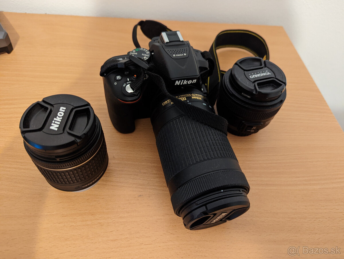 Nikon D5300 + Nikkor 18-55mm + YONGNUO 50mm + NIKON 70-300mm