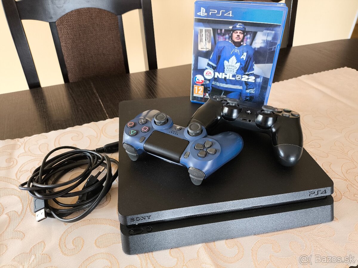SONY PlayStation 4 slim + 2 ovládače + NHL22