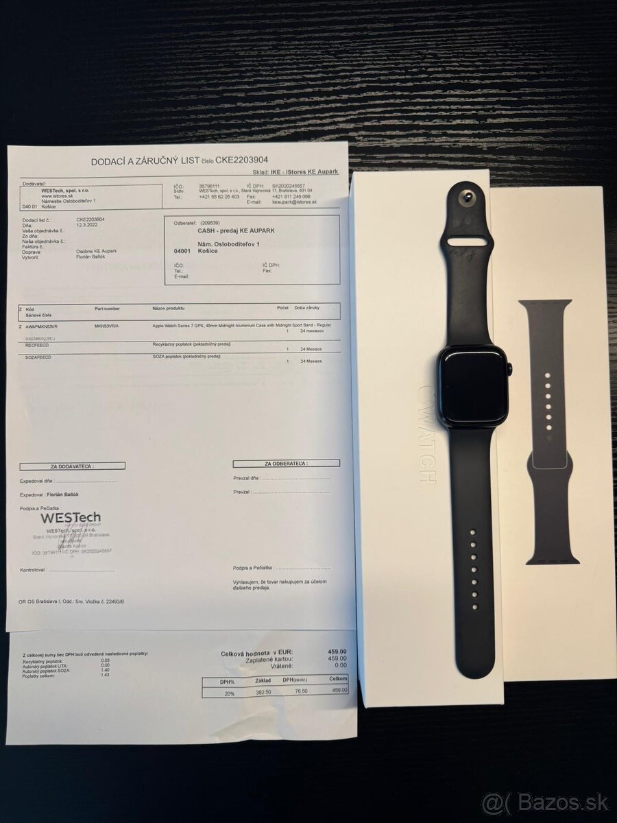 Apple Watch 7 , 45mm, 97% batéria