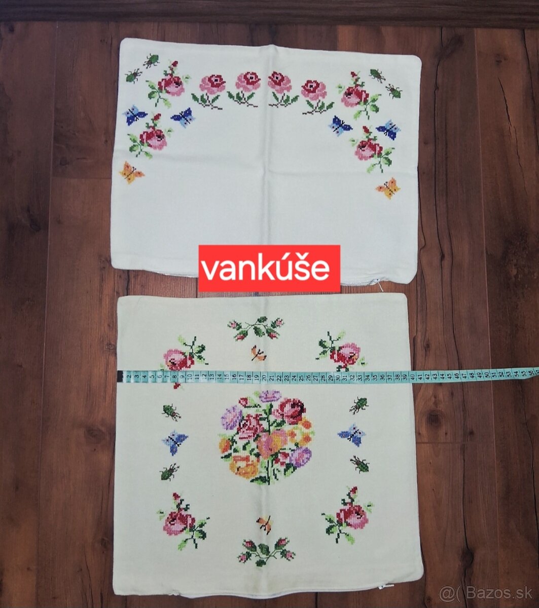 Ručne vyšívané obliečky na vankúše-retro