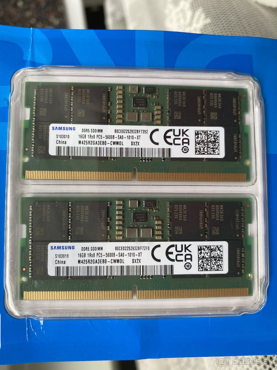 Predám 2 x Samsung 16 GB DDR5 SO-DIMM-5600