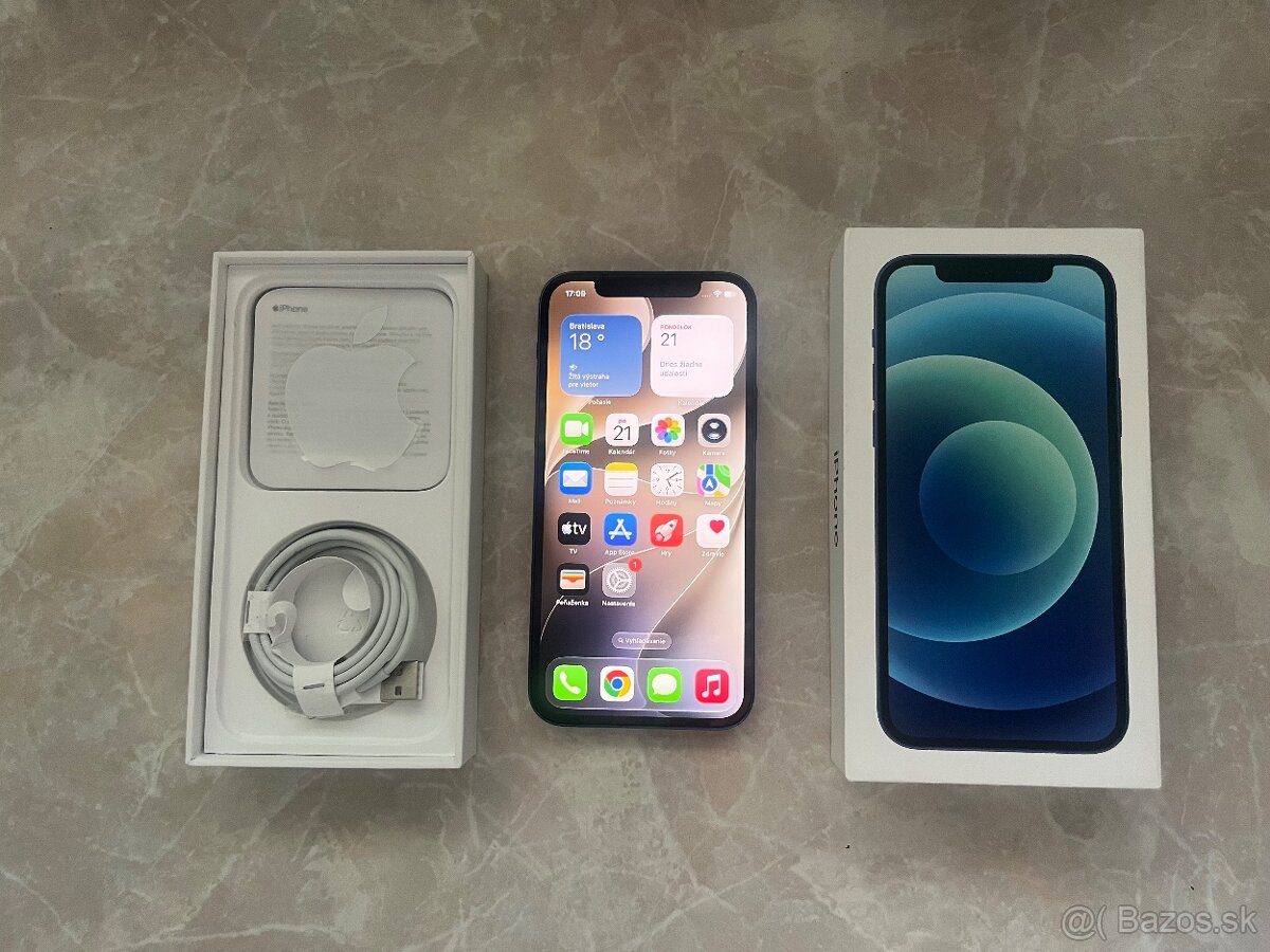 iPhone 12 / Blue 64GB - TOP stav