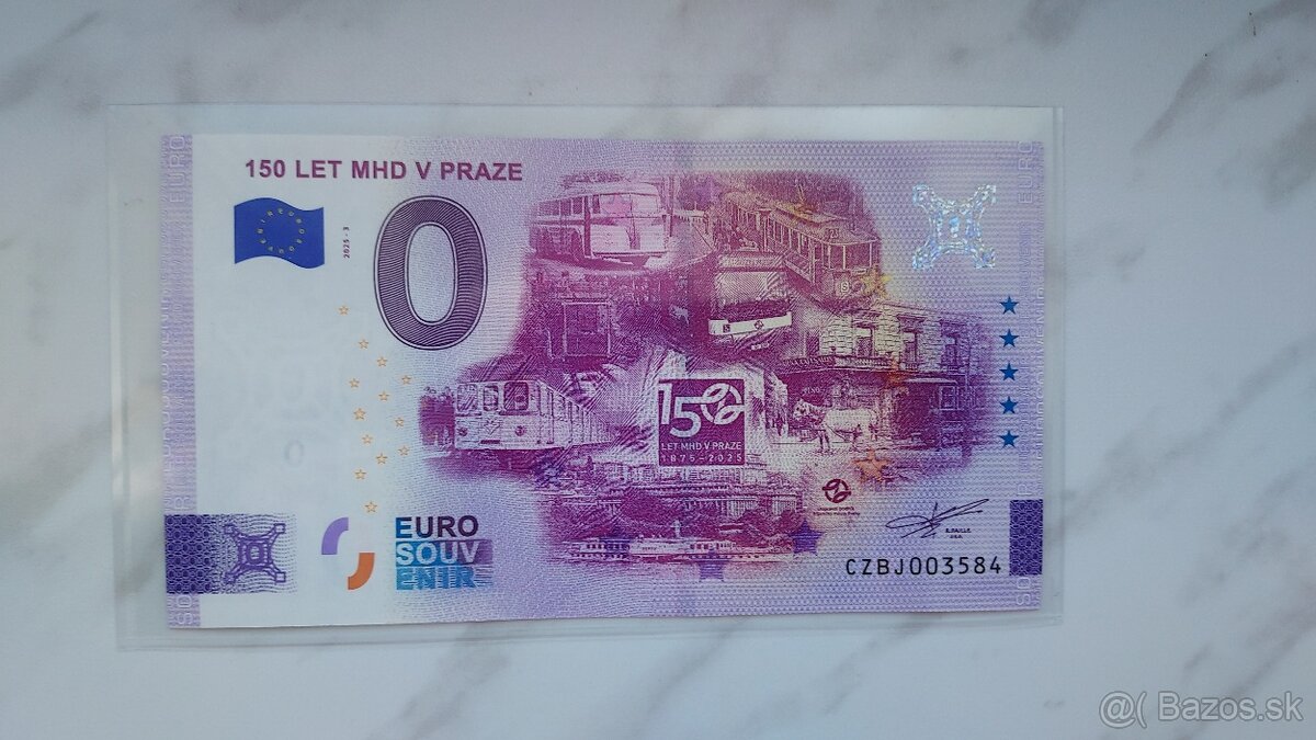 Bankovka 0 eur. Suvenír.