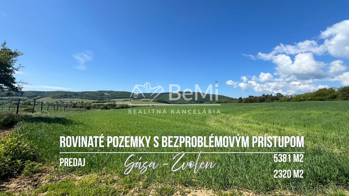 Rovinaté pozemky 7700m2 Sása, Zvolen
