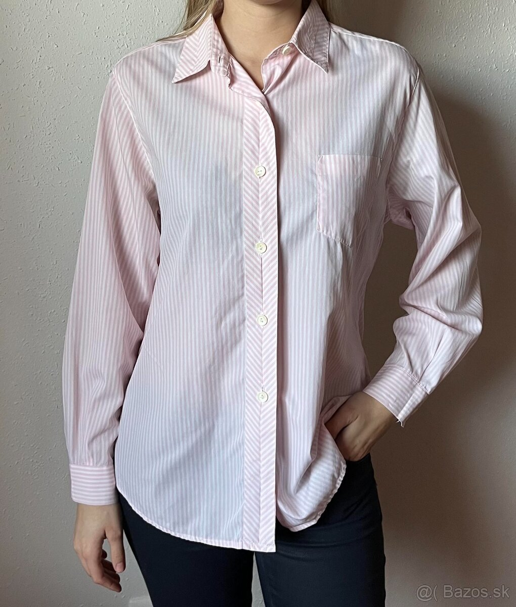Dámska ružovobiela košeľa, veľkosť S