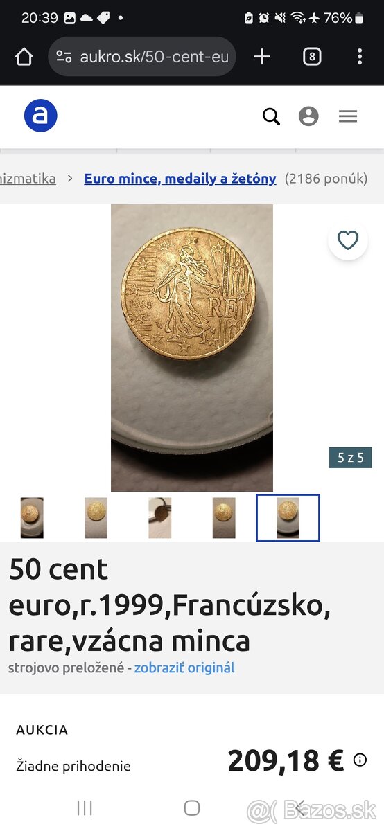 Euro minca 50 centovka