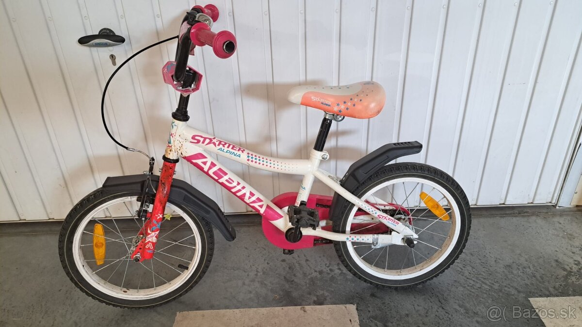 Predám detský dievčenský bicykel zn. ALPINA veľkosť 16