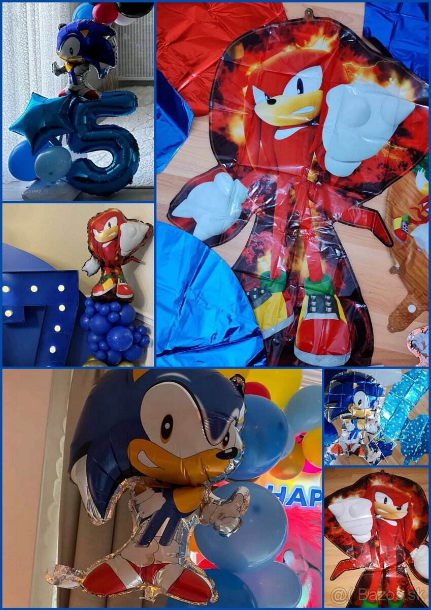 Nové balóny Ježko Sonic 68cm/ Knuckles 82cm - AŽ 15/16/17ks