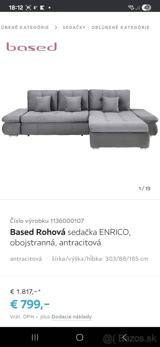 Predam novú sedaciu súpravu