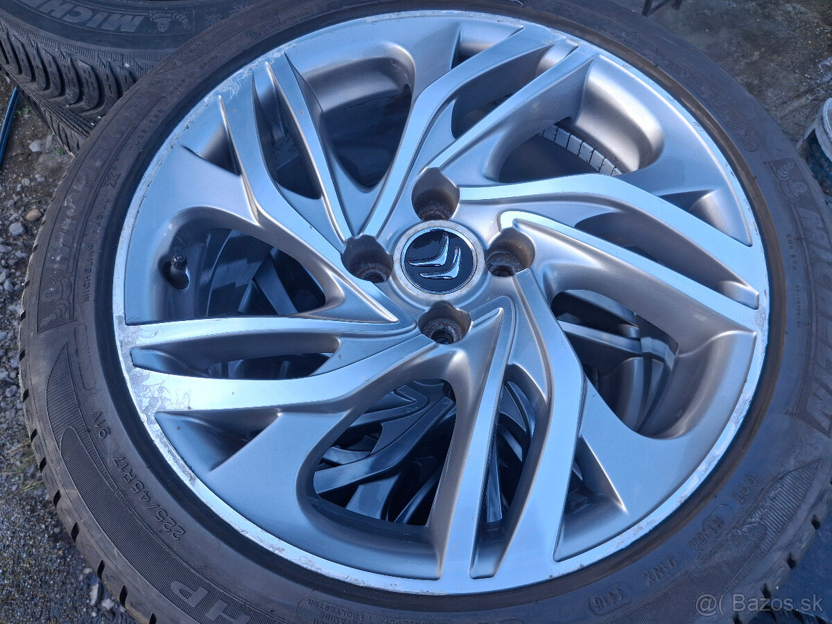 hliníkové disky 17" 4x108 citroen C4 + letné 225/45 r17