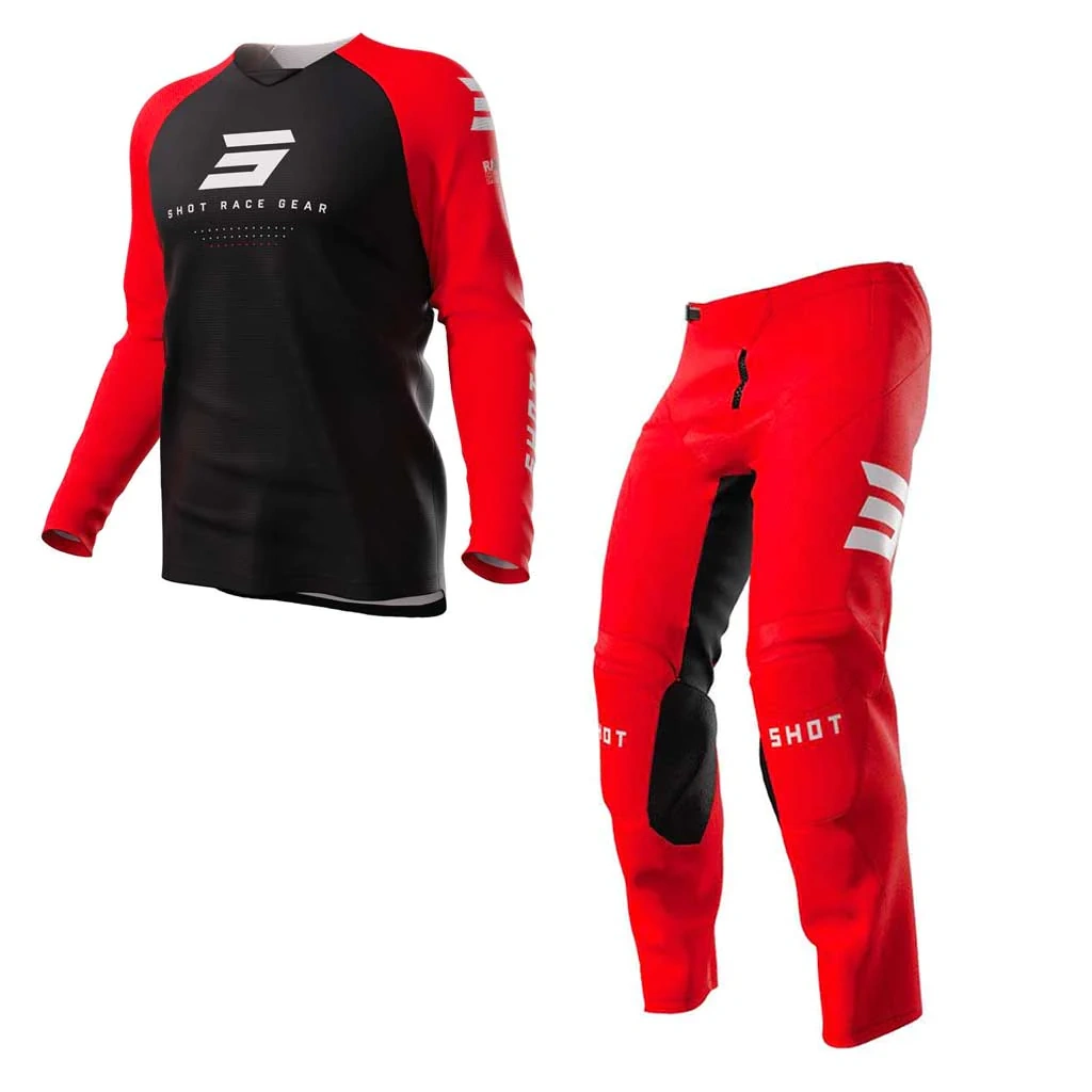 SHOT červený dres a nohavice set, komplet