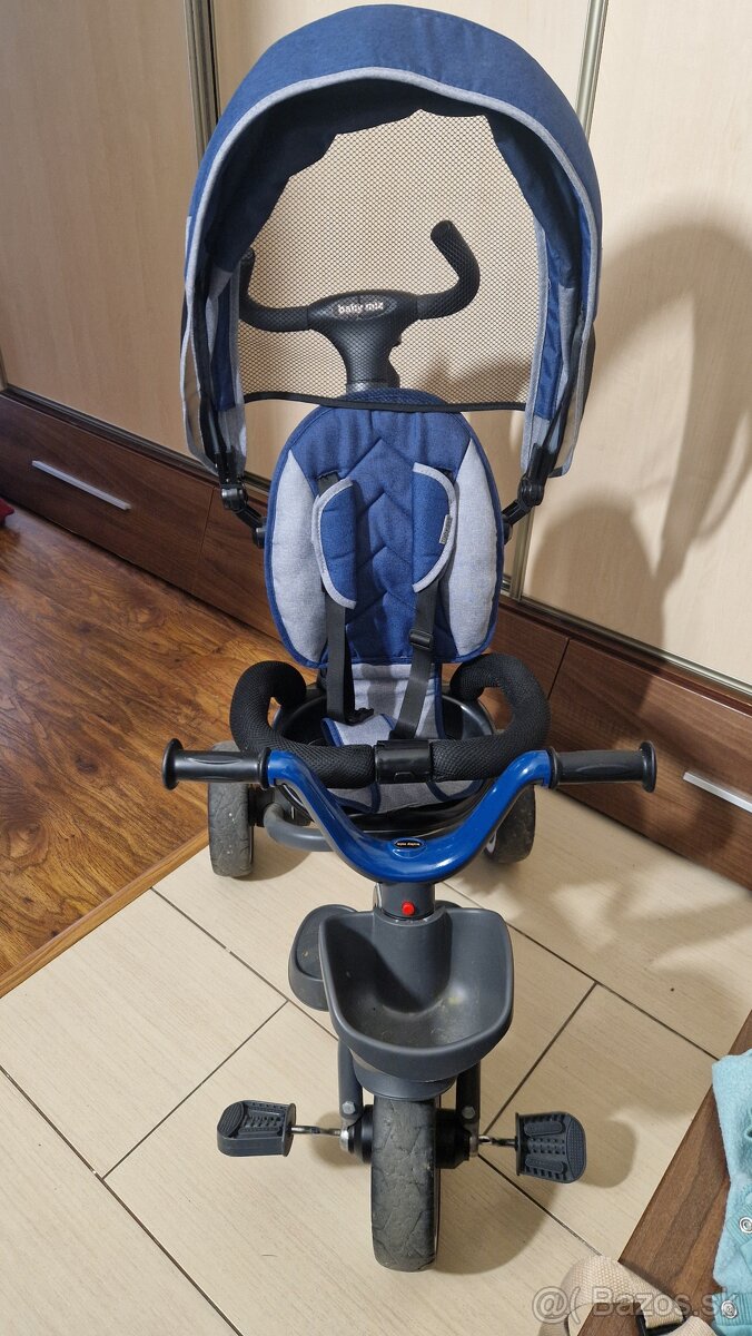 BABY MIX detská trojkolka 5 v 1 relax 360° modrá