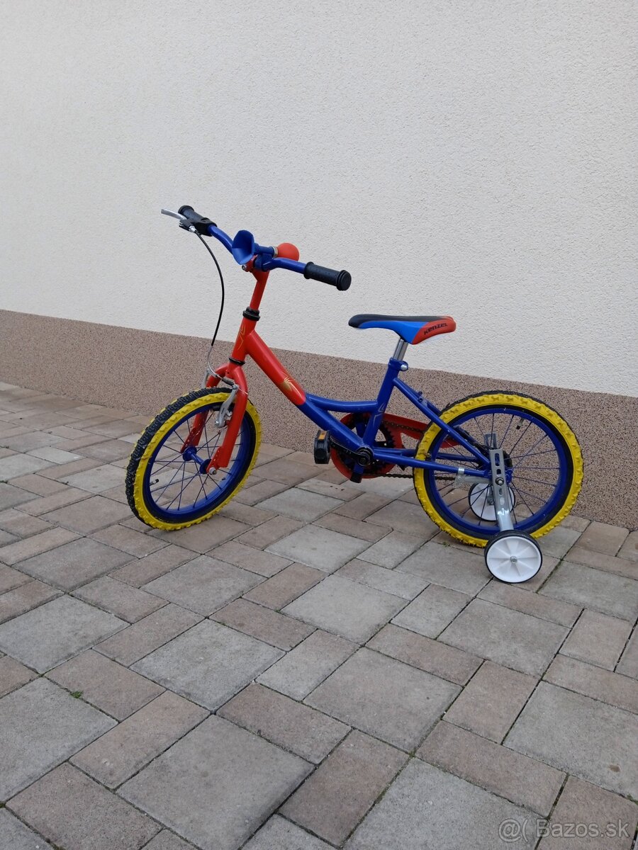 Predám detský bicykel Spider s pomocnýmy kolesami že