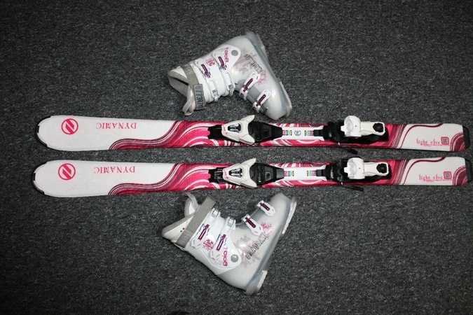 dievcenské lyže Dynamic elve 130 cm , lyžiarky