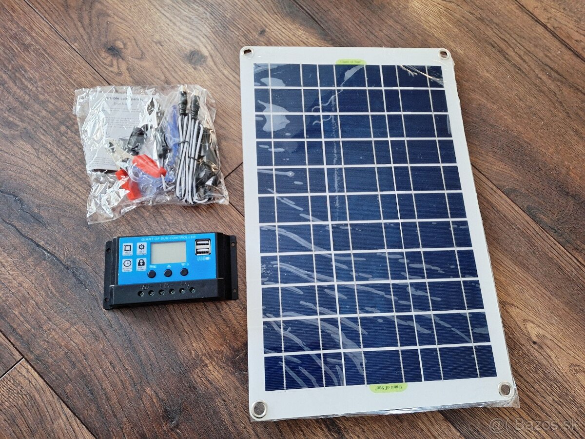 Predám 100W solárny systém kit panel a regulátor