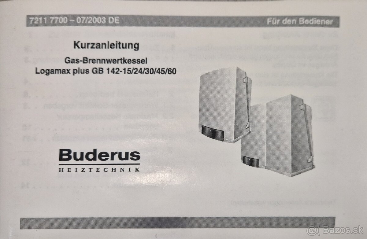 Kondenzačný kotol Buderus Logamax plus GB 142, 15kW,