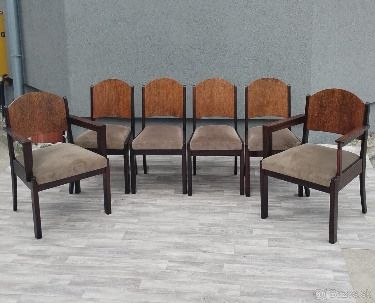 Sada 6 jedálenských stoličiek ” ART DECO “.