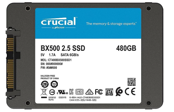 Crucial SSD 2.5 bx500 480GB
