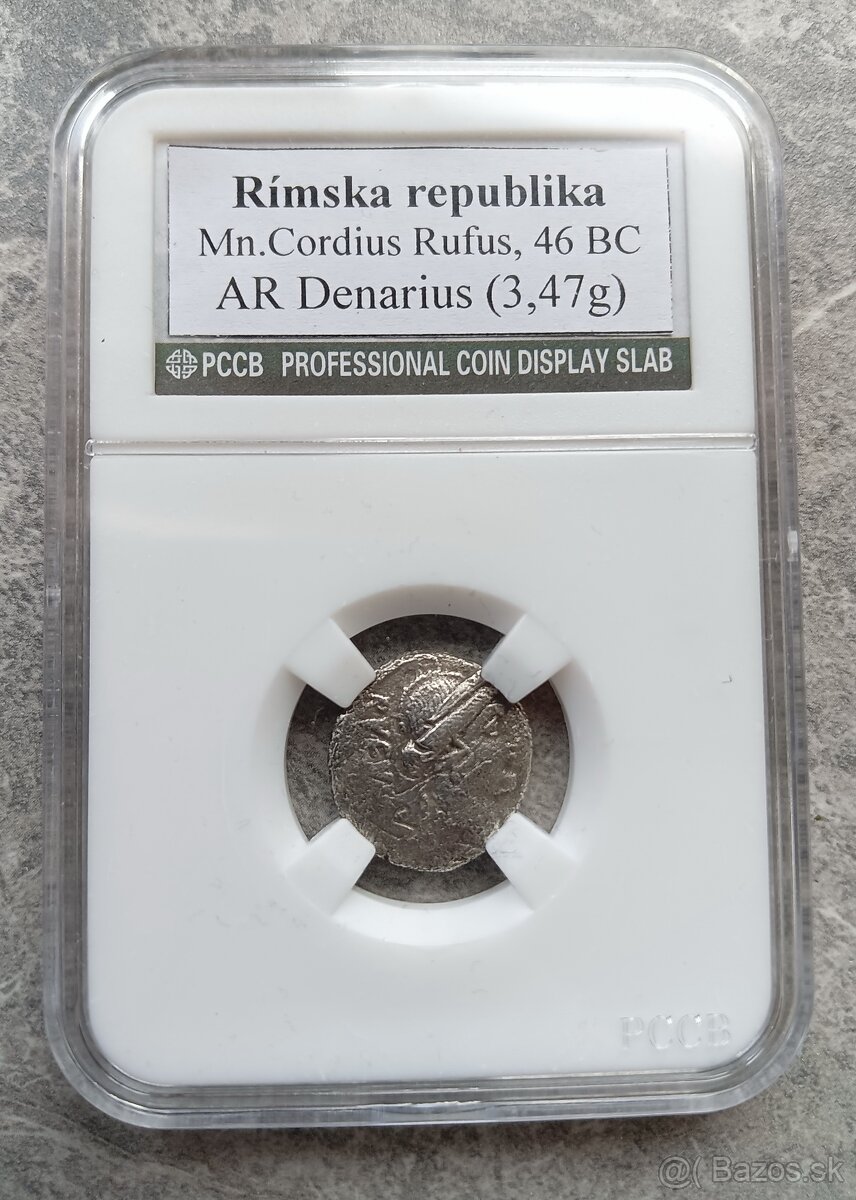 Rímska antická minca denarius Republika - Rufus 46 p.n.l.