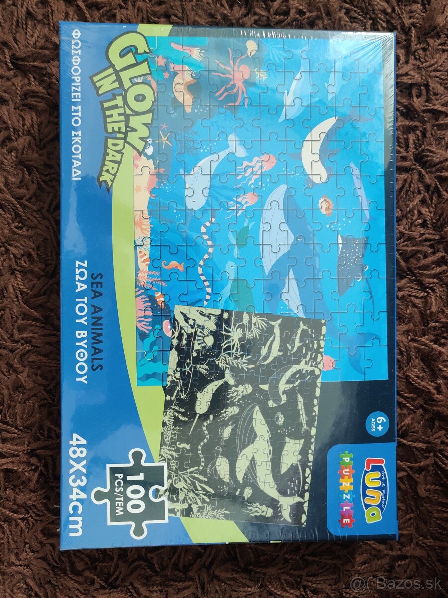 Puzzle morské živočíchy fosforeskujuce