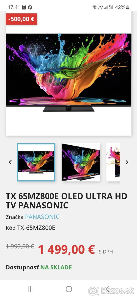 Panasonic OLED 65MZ800E Nový