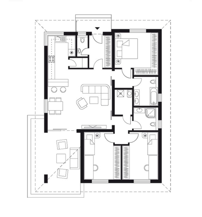 Nadštandardná novost. 4-izb. RD, UP 106,7 m2, pozemok 517 m2