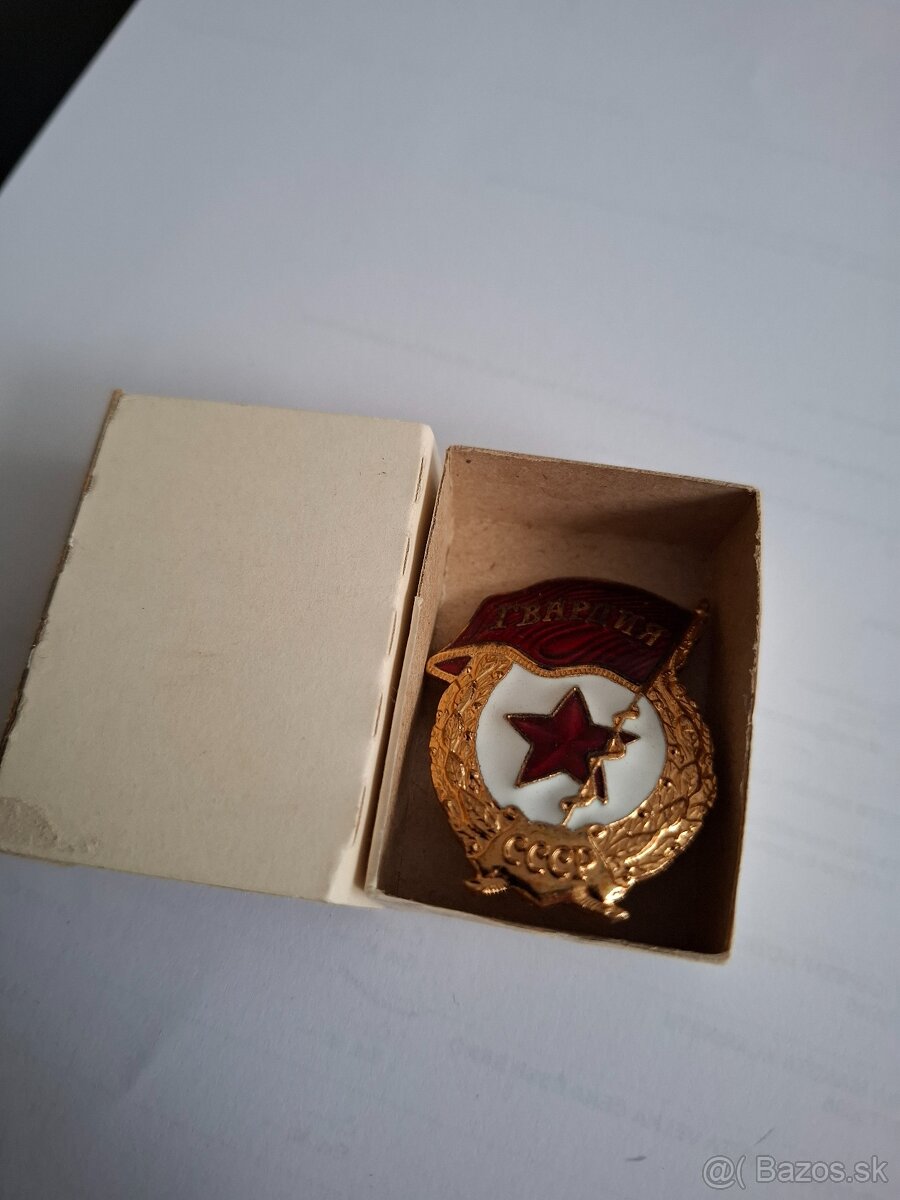 Sovietsky odznak Gvardija s krabičkou