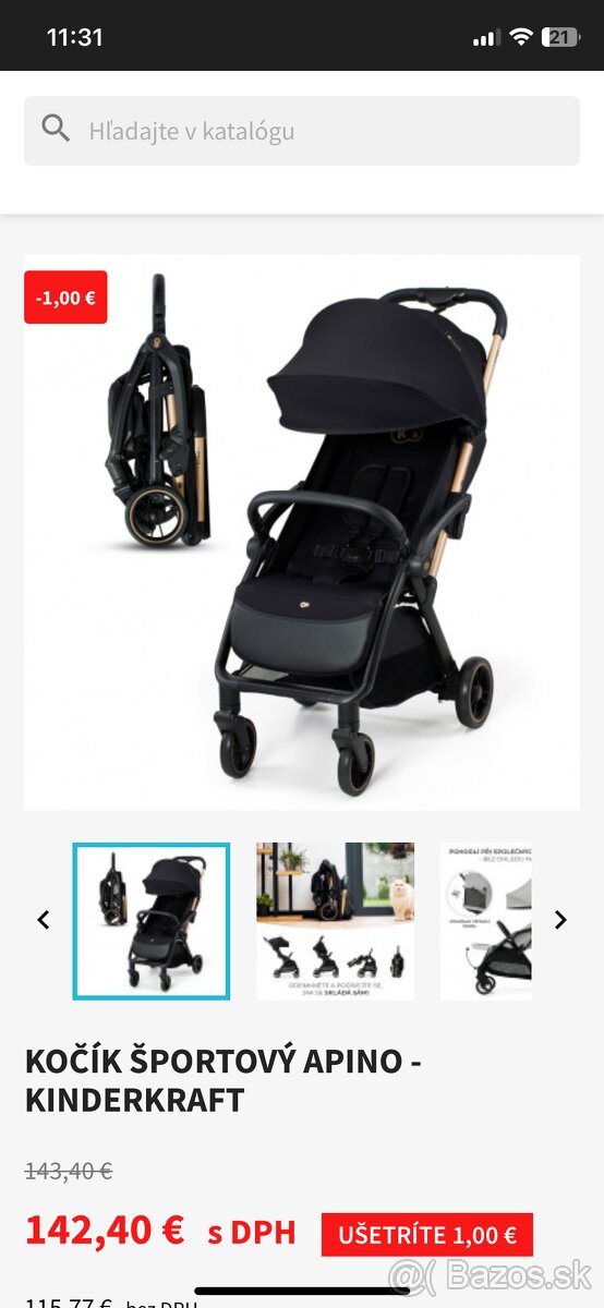 KOČÍK ŠPORTOVÝ APINO - KINDERKRAFT