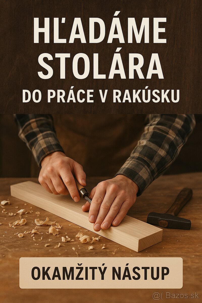 HĽADÁ SA STOLÁR / MONTÁŽNIK OD-24 EUR
