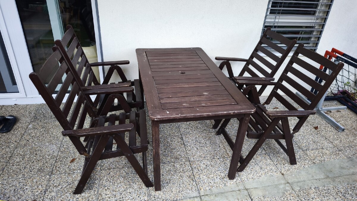 Záhradný nábytok, teak