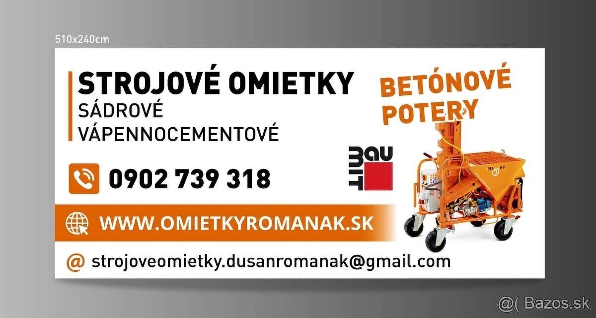 Púchov strojové omietky