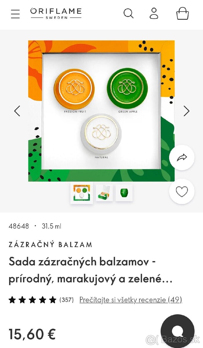 Oriflame hoj.záz sada 3v1 posledný ks
