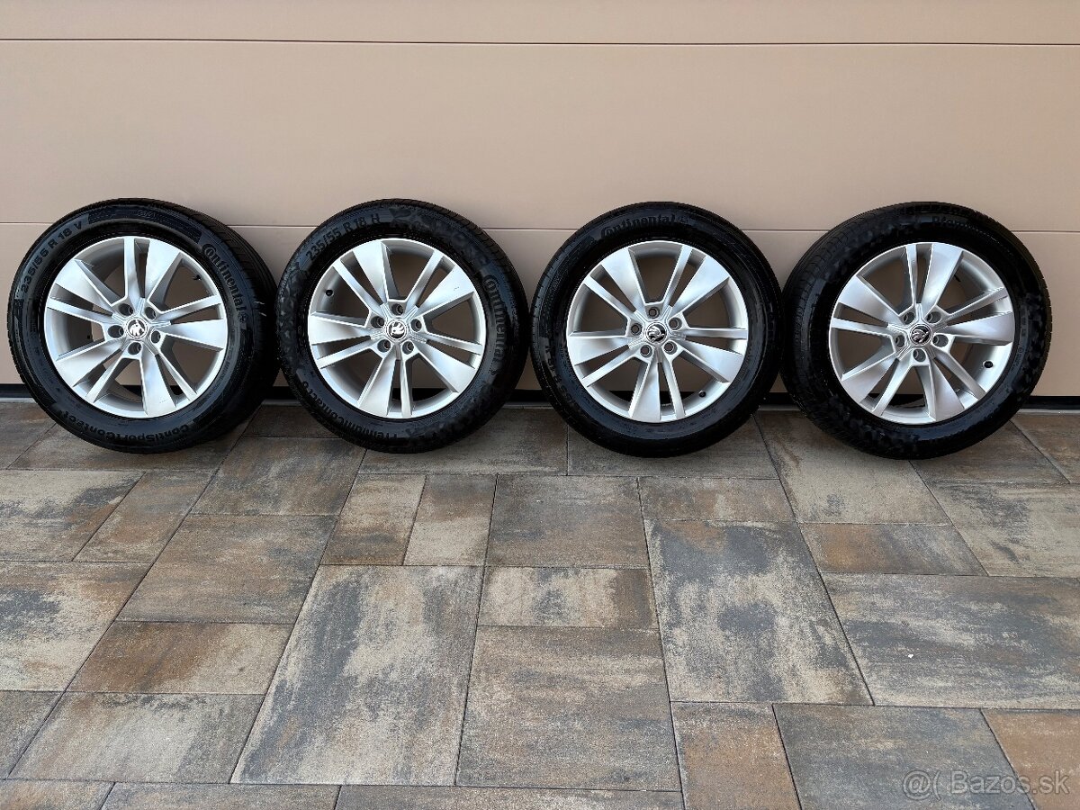 LETNÁ SADA SKODA 5x112 R18+LETNE PNEU CONTINENTAL 235/55 R18