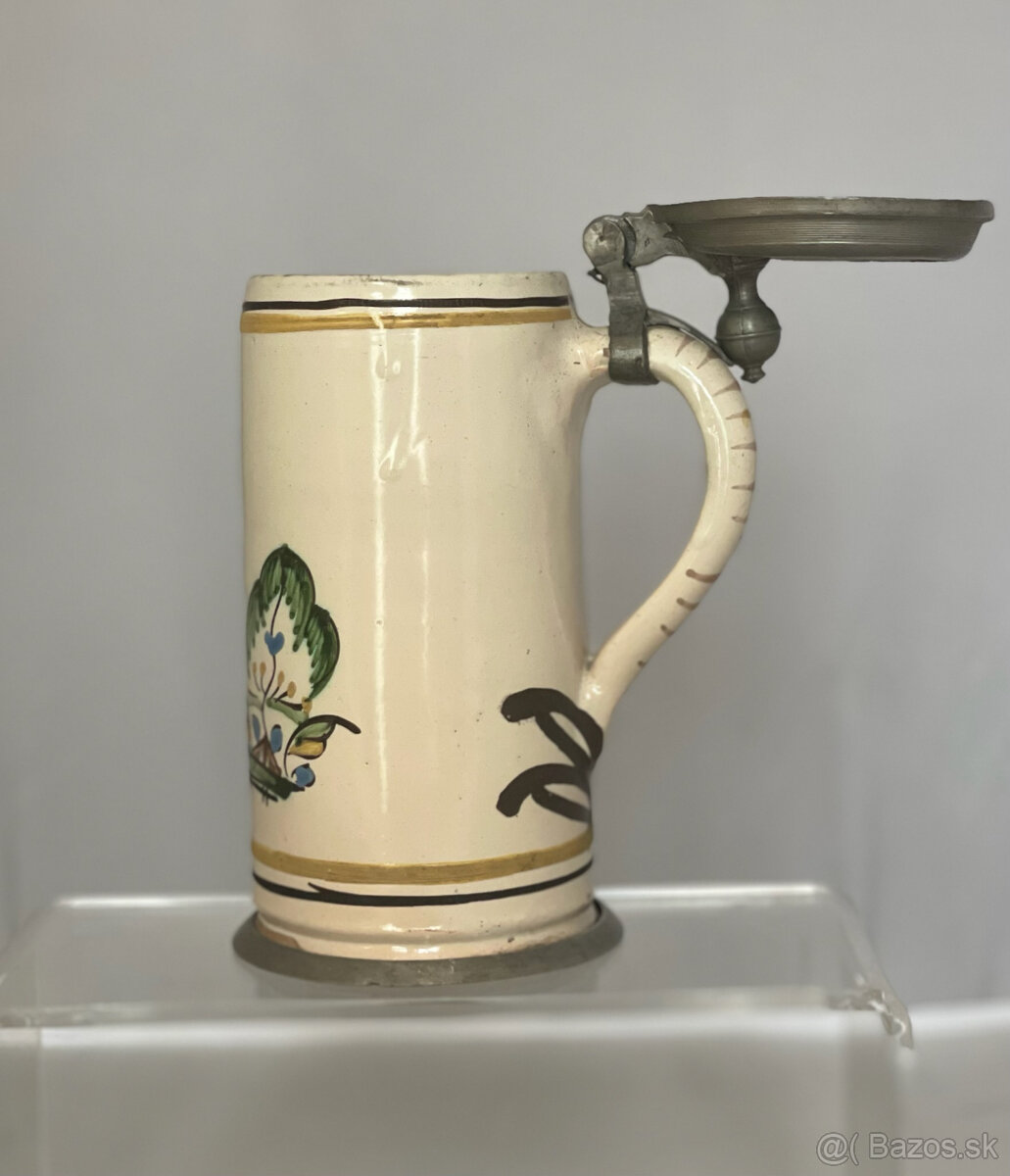 Fajansový valcový krčah