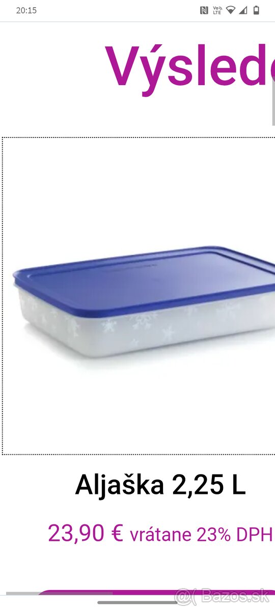 Tupperware Aljaška 2,25 ml., nová
