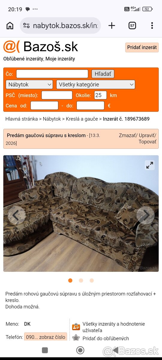 Predám gauč s kreslom