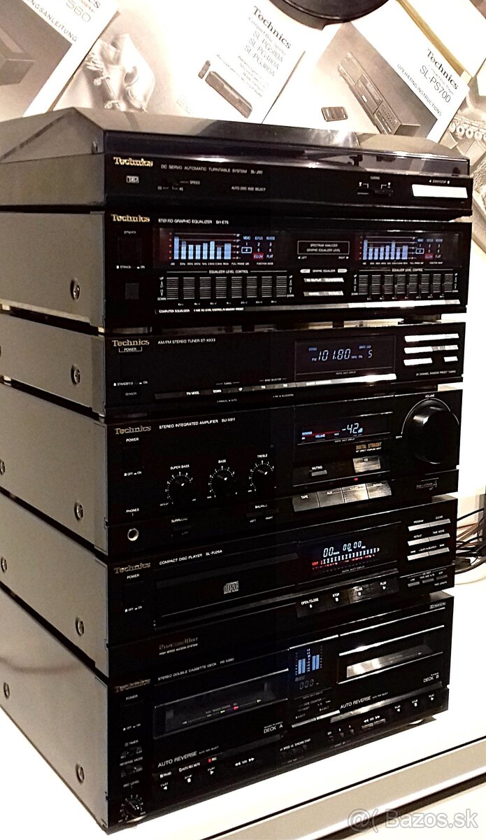 Zostava TECHNICS gramo,equalizer,tuner,CD,deck,zosiln. = M02